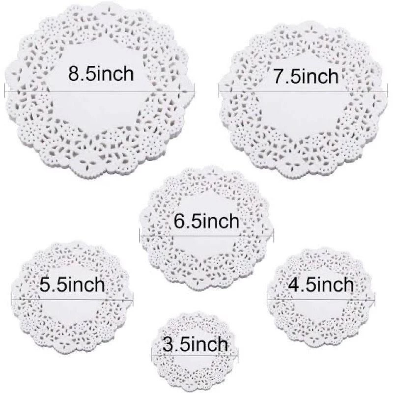 Paper Doilies isi 250 pcs / Kertas alas putih renda / Alas Kue renda / Alas Dus Renda / Alas doilies