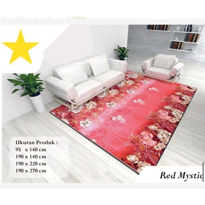 Karpet Lantai Bulu Ukuran 190 x 270 Ambal Malaysia Tebal Anti slip