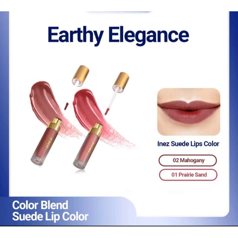 INEZ Suede Matte Lip Cream Best Ombre EARTHY ELEGANCE / Lipstik Cair tahan lama / Lipstik cair ringa