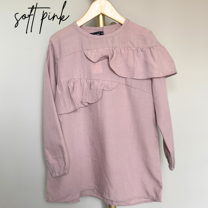 Ayana Blouse Ruffle anak tanggung - blouse kotak-kotak- atasan ruffle- blouse remaja