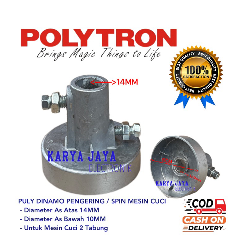 Puli Pengering - Puly Dinamo Spin Mesin Cuci Polytron 2 Tabung