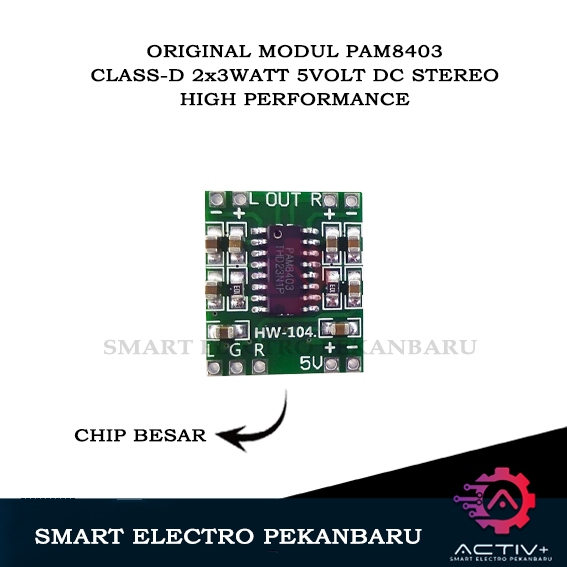 ORIGINAL MODUL PAM8403 MINI AMPLIFIER CLASS D 2x3W 5V DC CHIP BESAR DIGITAL AUDIO Pam 8403  2 X 3W