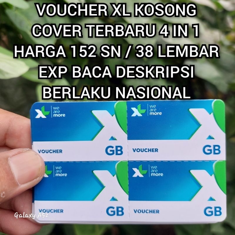 GROSIR 152 SN / 38 LEMBAR VOUCHER XL KOSONG COVER TERBARU 4 IN 1