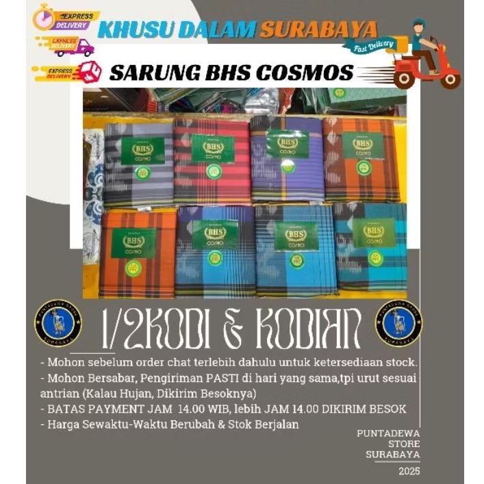 SARUNG BHS COSMO 1/2 KODI & 1 KODI INSTAN SURABAYA