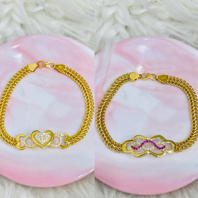 gelang holo variasi permata elegant mewah emas asli kadar 875