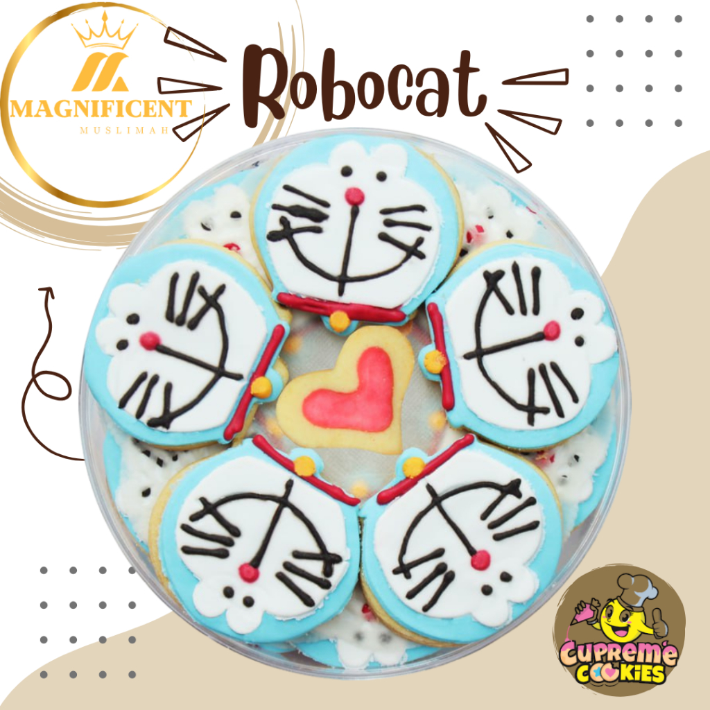 

COOKIES ROBOCAT BY CUPREME COOKIES BANDUNG | KUE KERING LEBARAN ANAK KARAKTER KARTUN DORAEMON