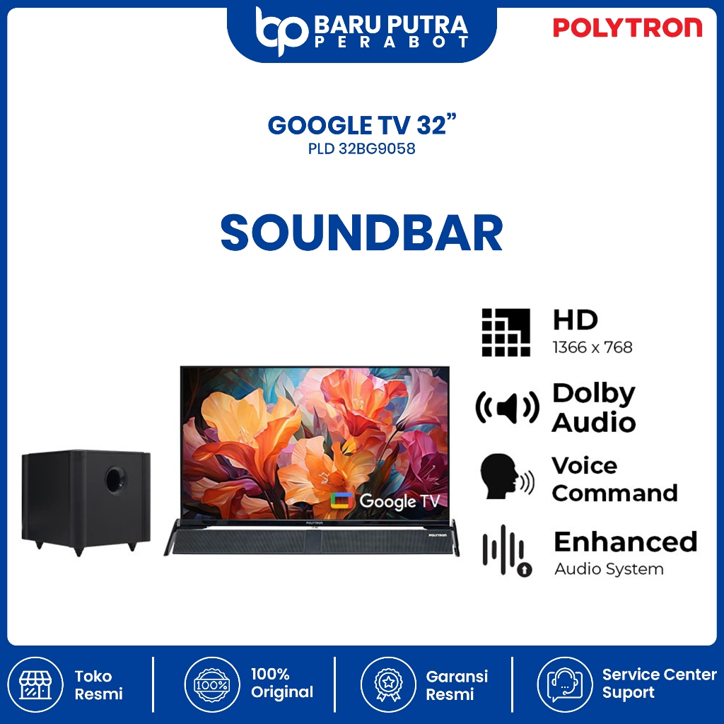 POLYTRON Smart Cinemax Google TV 32 inch PLD 32BG9058