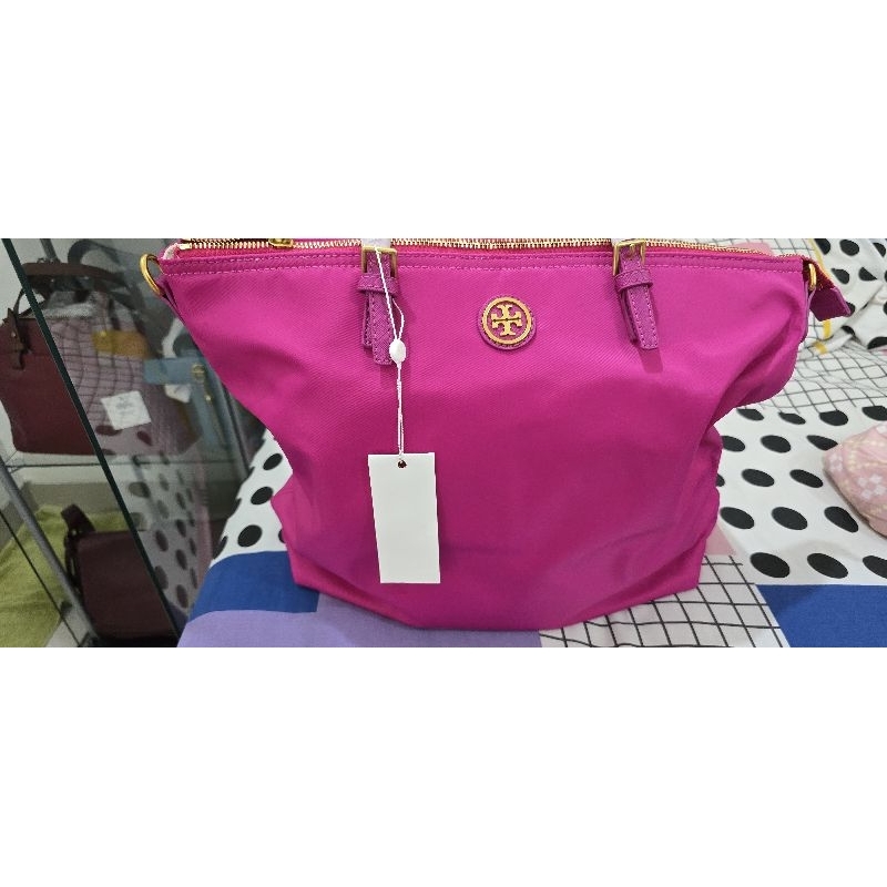 Tory Burch Ella Tote Bag Pink Fushia