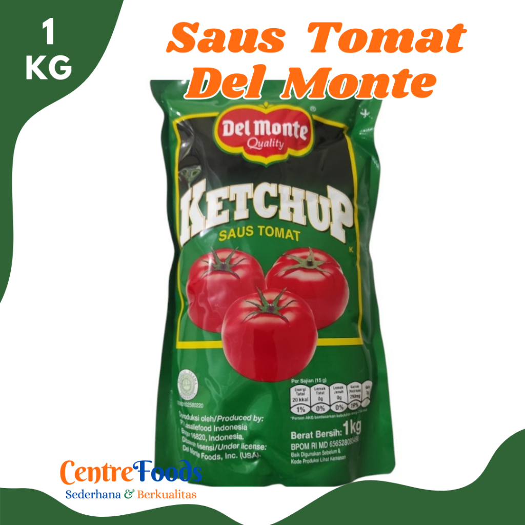 

DEL MONTE Saus Tomat - Saus Tomat Ketchup Del Monte Quality | Refill 1 Kg [ Harga Per BKS ]