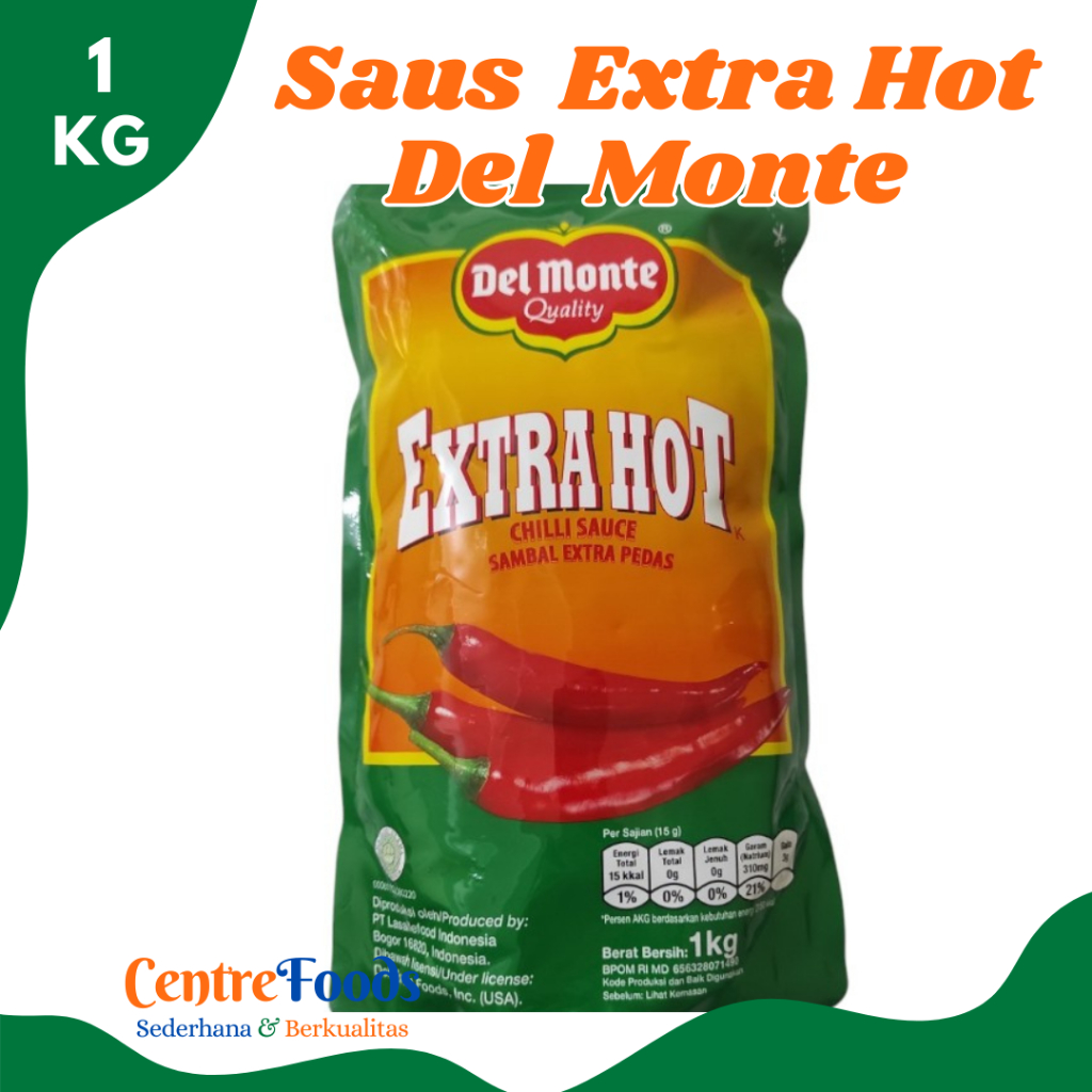 

DEL MONTE Sambal Ekstra Pedas - Saus Sambal Extra Hot Del Monte Quality | Refill 1 Kg [ Harga Per BKS ]