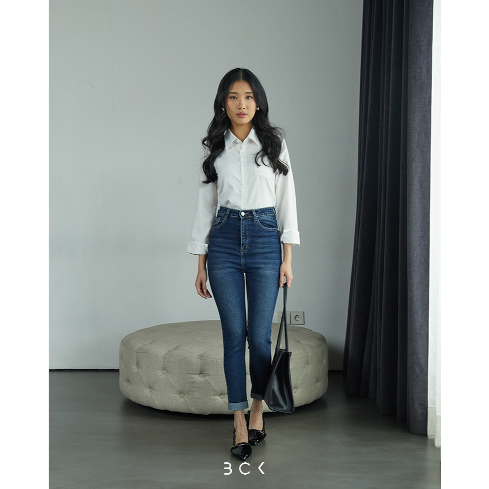 BCK - Celana Highwaist Jeans Wanita Hanna