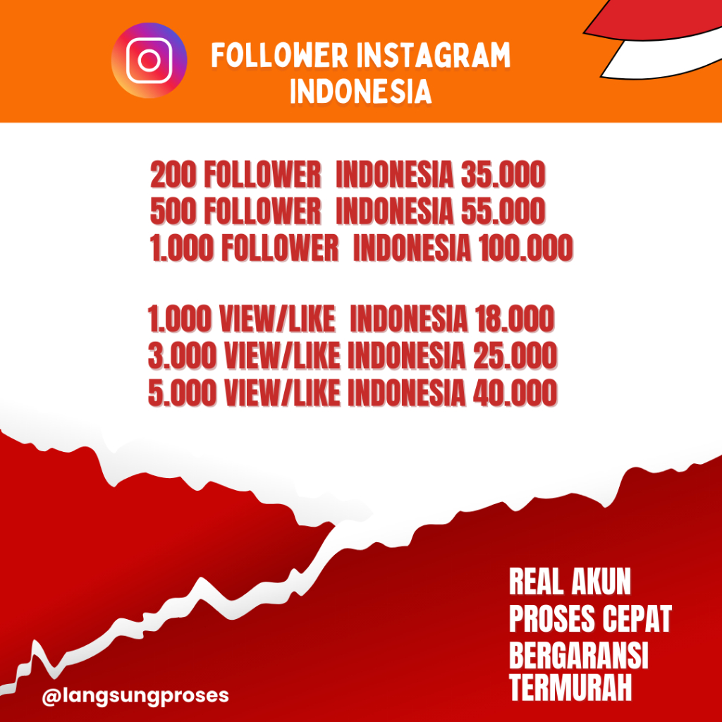 Jasa Tambah Followers Instagram Indonesia Murah, Proses Cepat dan Bergaransi.