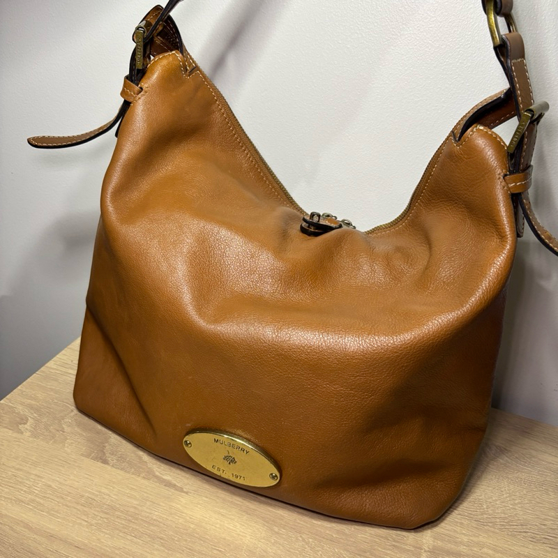MULBERRY Belle Hobo Bag English Oak - Preloved Tas Shoulder Bag Tas Pundak Wanita Coklat