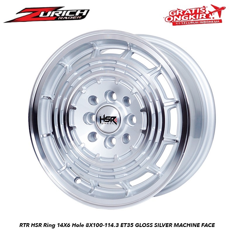 Velg Mobil Ring 14 Air Ev Karimun Brio Ayla Wagon Pelek R14 Hsr Rtr Silver Machine Face