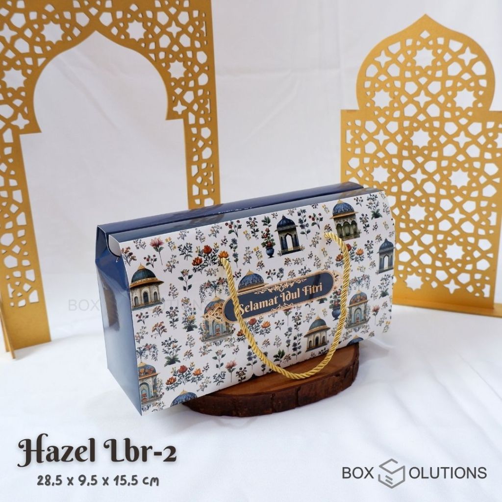 

box hazel lebaran 2 / box hampers ramadhan / box toples idul fitri - 28,5x9,5x15,5 cm