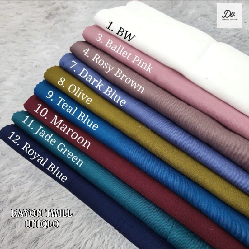 KAIN BAHAN POLOS RAYON TWILL UNIQLO