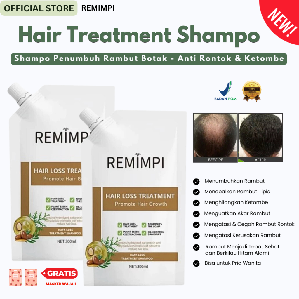 Penumbuh Rambut Botak Paling Ampuh dan Cepat Remimpi Shampo Official Remimpi Shampo Original Penumbu