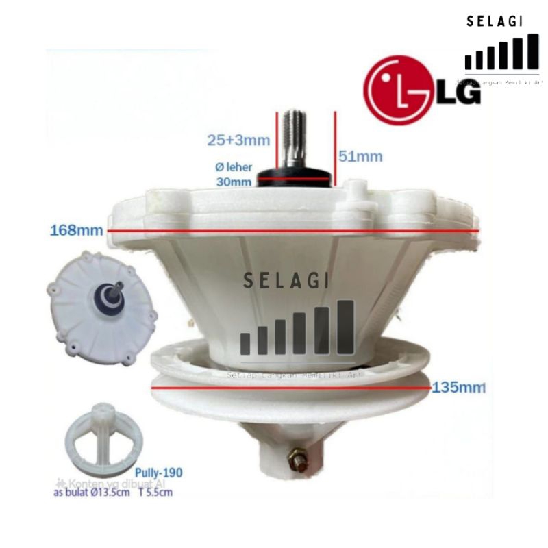 GEARBOX MESIN CUCI LG 2 TABUNG 7KG 8KG 9KG 10KG 11KG 12KG 13KG 14KG | GEAR BOX MESIN CUCI LG GIR BOX