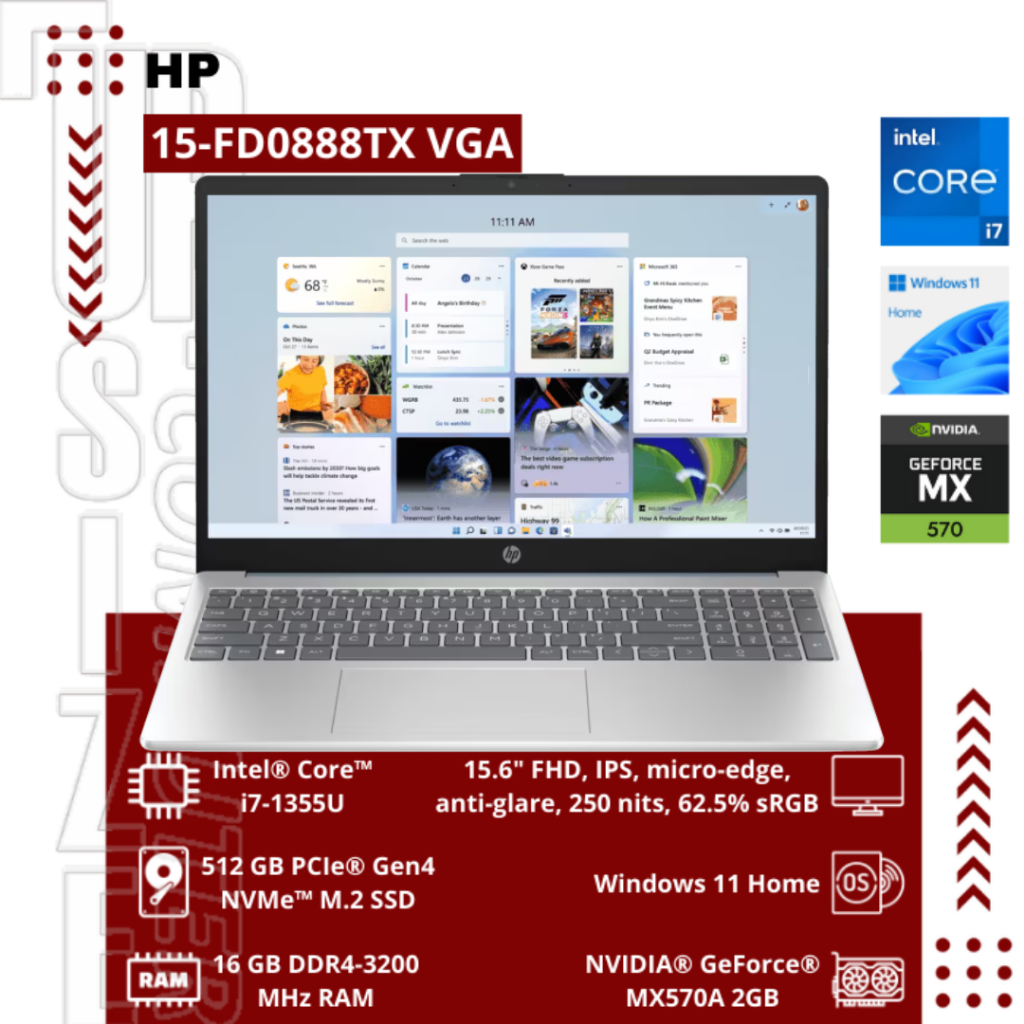 HP 15-FD0888TX VGA Intel® Core™ i7-1355U