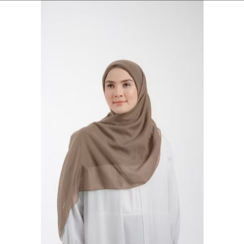 Segi Empat elzatta Hijab Polos Jilbab Shamora kerudung coklat