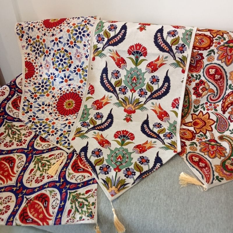 Tecnic_Capital Taplak Meja Turki/ Table Runner Import Turki / Taplak Meja Panjang Motif Bukan Sablon