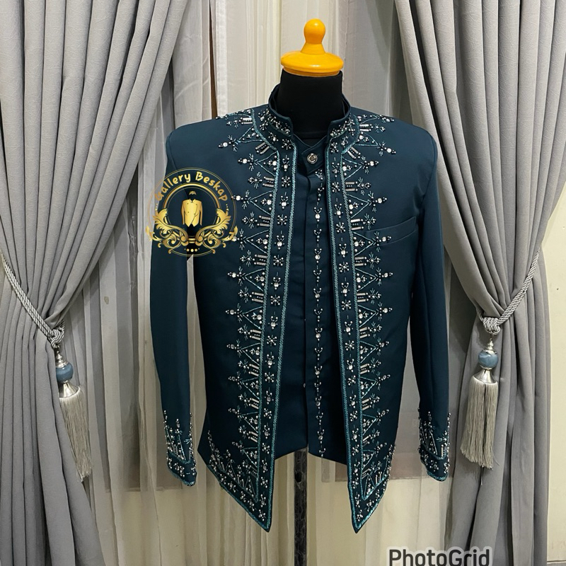 Basofi pengantin premium/ beskap pengantin muslim/ baju pengantin pria