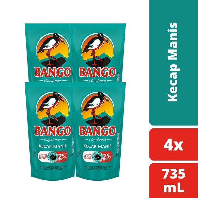 

[ 4pcs ] Bango Kecap Manis 735ml / 1000gr Refill - Kemasan Baru