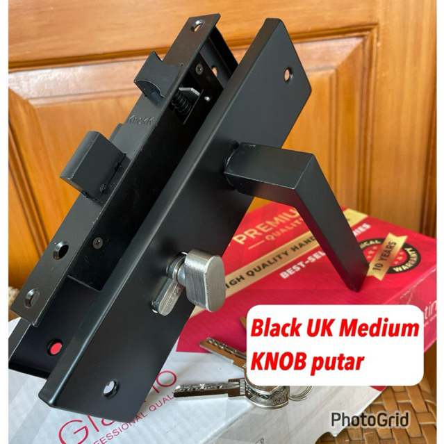 Kunci Pintu Tanggung 20 Cm Hitam Knop Putar/ Kunci Pintu Ukuran Medium 20 Cm/ viva gagang pintu ruma