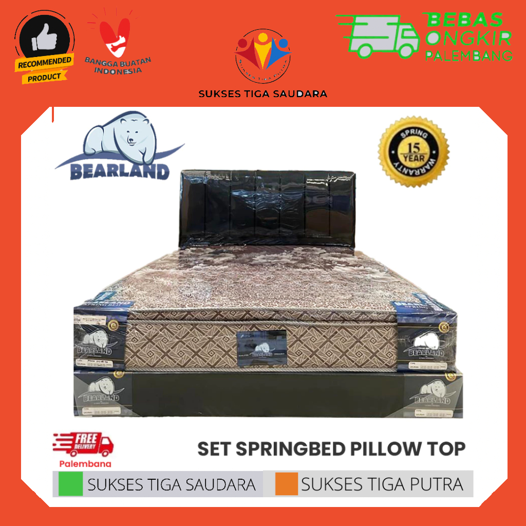 SPRING BED BEARLAND PILLOW TOP BY OLYMPIC / SPRINGBED PLUSH TOP MURAH / KASUR KOST
