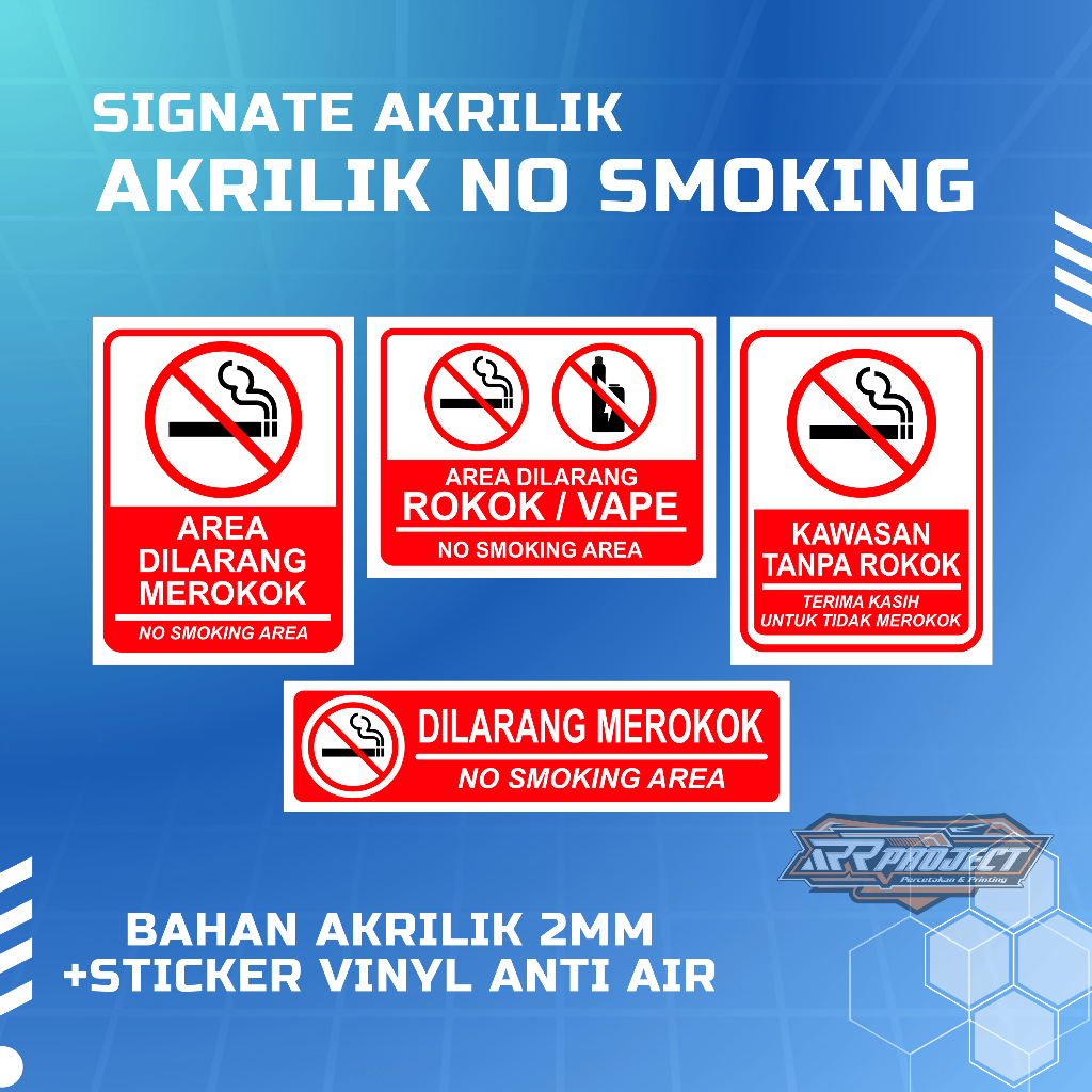 Akrilik Dilarang Merokok / Akrilik Dilarang Merokok / Sign Akrilik No Smoking