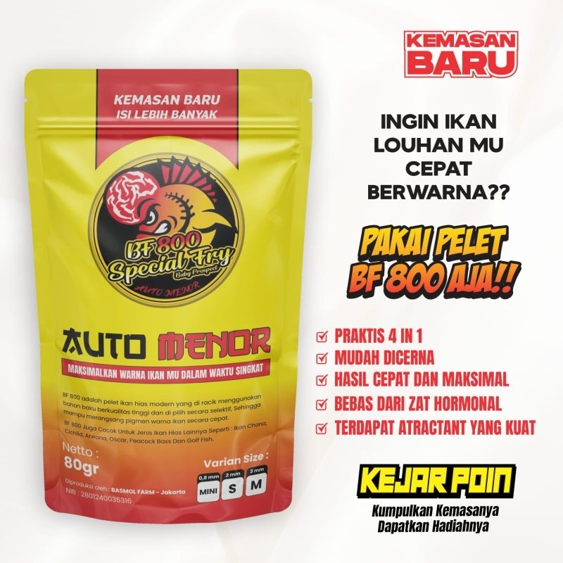 Pakan Louhan Pelet BF 800 Super Fast Colour
