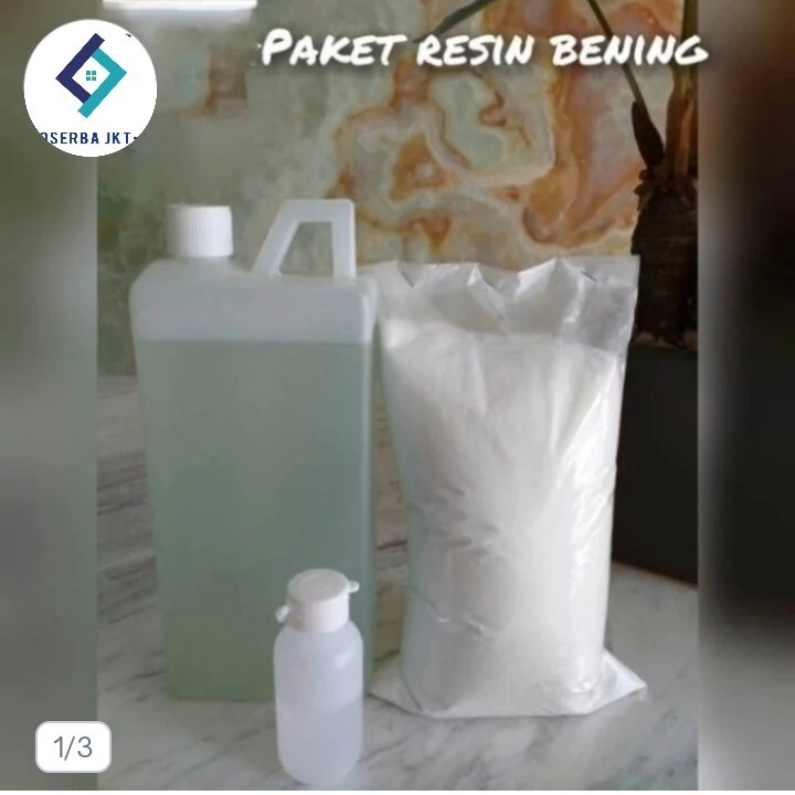Paket Resin bening katalis talk powder penambal nat marmer granit