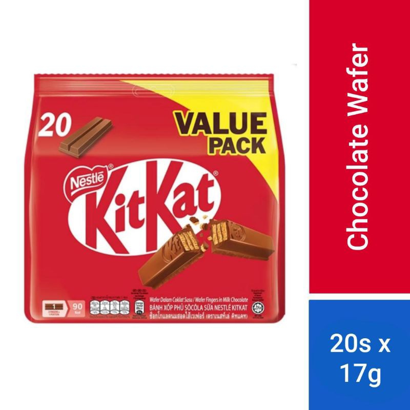 

KITKAT Value Pack 2-Fingers Coklat Malaysia (17g x 20 pcs)