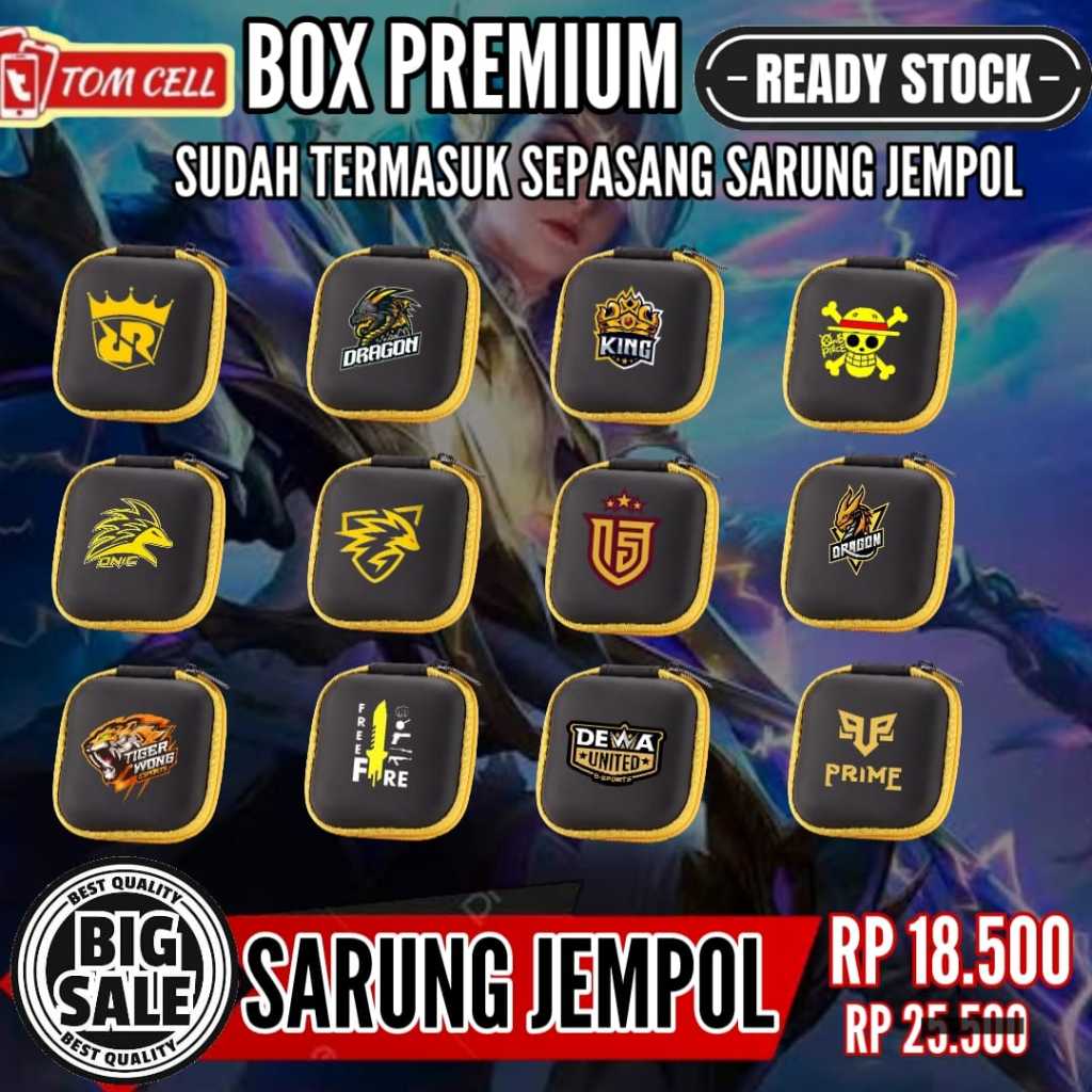 PROMO COD GRATIS ONGKIR Sarung Jempol Game + Box Premium Mobile Free Fire Pubg Sarung Jempol Gaming 