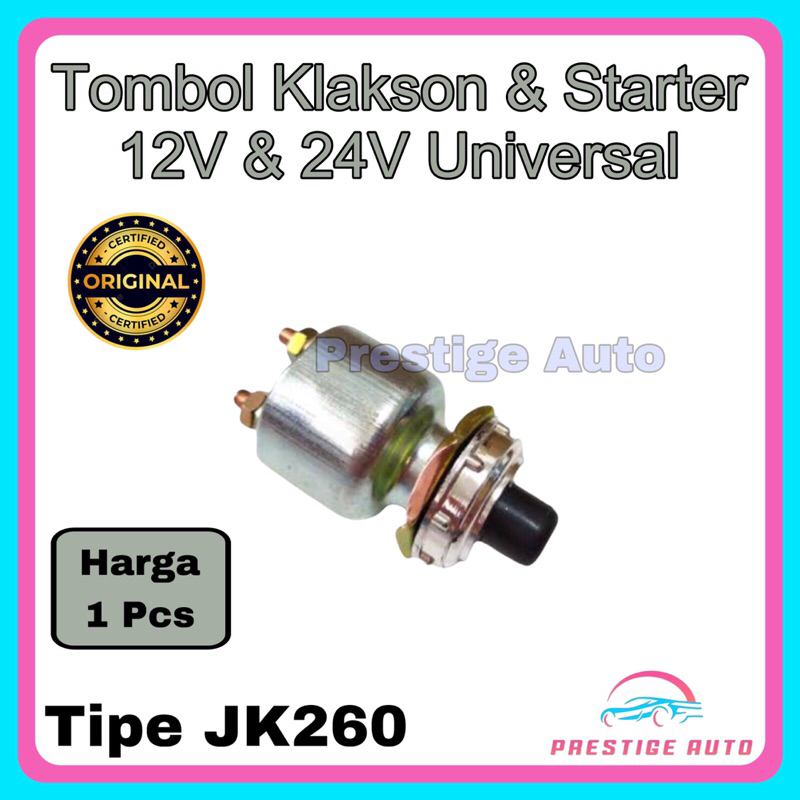 Switch / Saklar / Tombol Starter & Klakson Tipe JK260 Mobil & Motor Universal 12V & 24V
