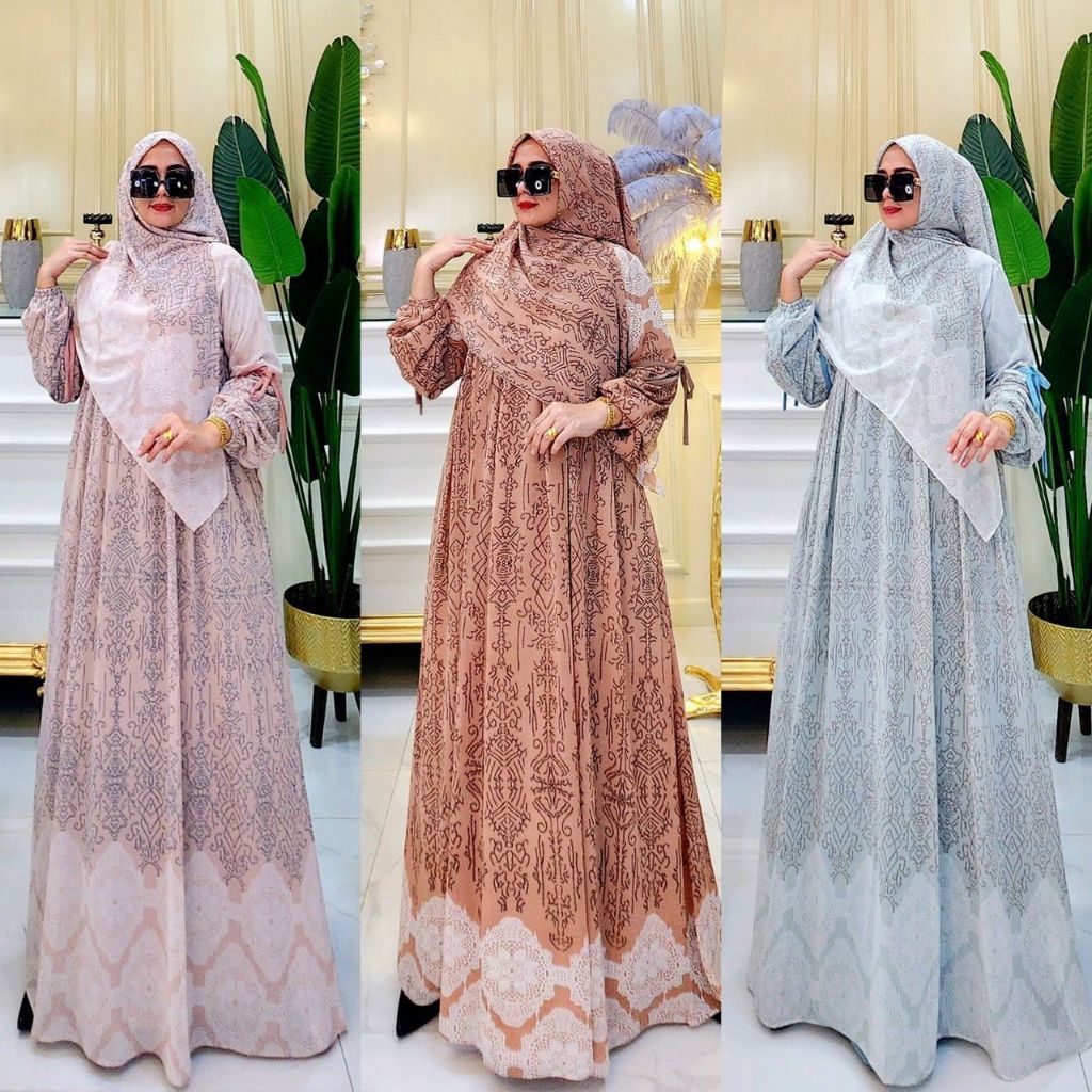 HAGIA SET SCARF BY ARSY HIJAB  Dress + hijab segiempat jumbo