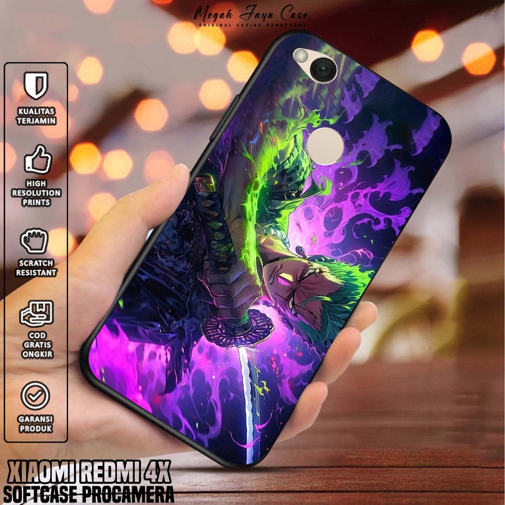 Softcase Xiaomi Redmi 4X - Case Hp Xiaomi Redmi 4X Motif Roronoa Zoro - Silikon Hp Xiaomi Redmi 4X -