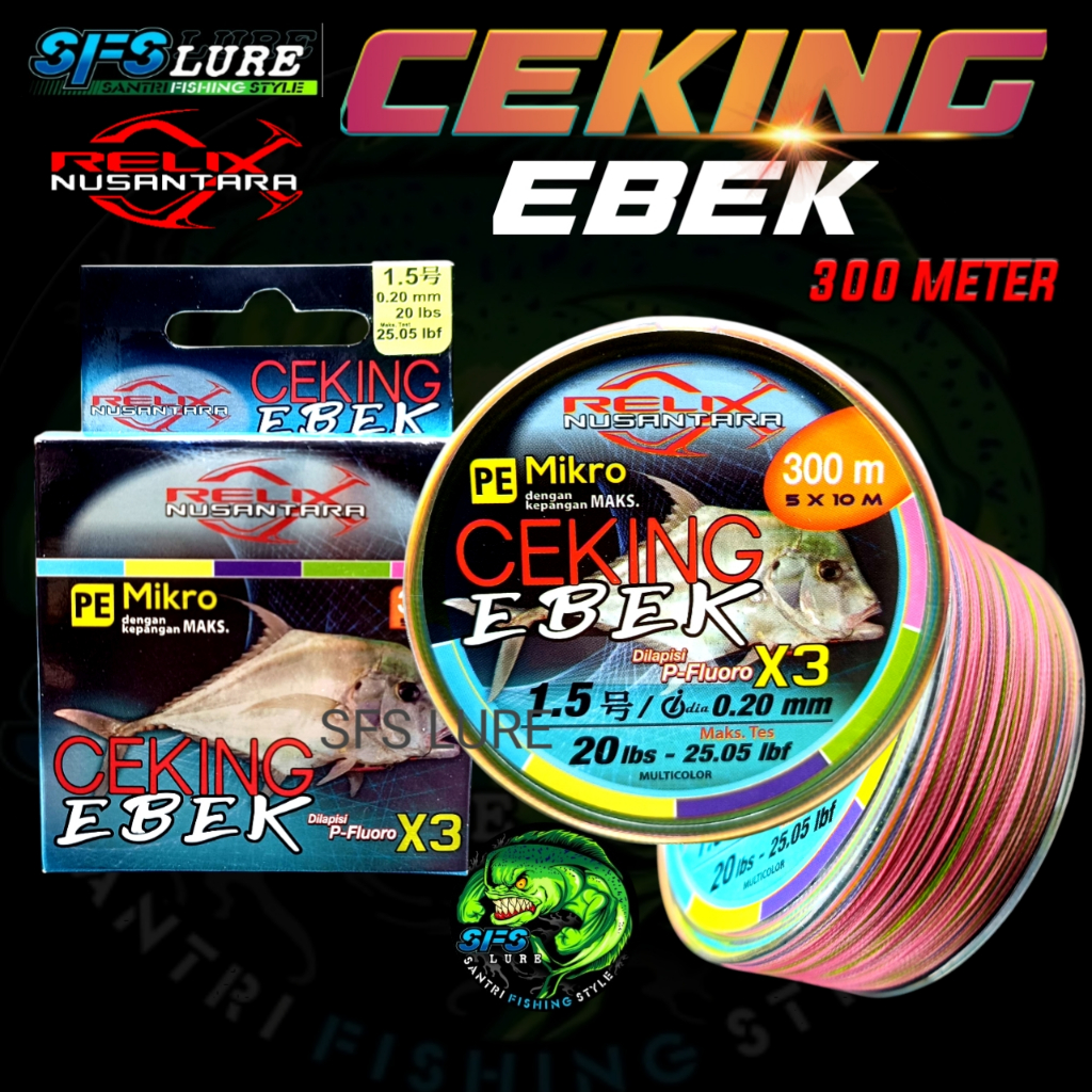 Senar PE Ceking ebek 300meter multicolor PE Relix nusantara senar pancing benang pe senar murah sena