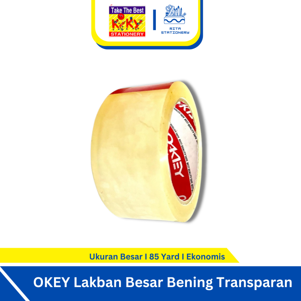 

Lakban Okey Tape Large 48MM Tranparan berkualitas setara daimaru Besar by KIKY Satuan Eceran Murah