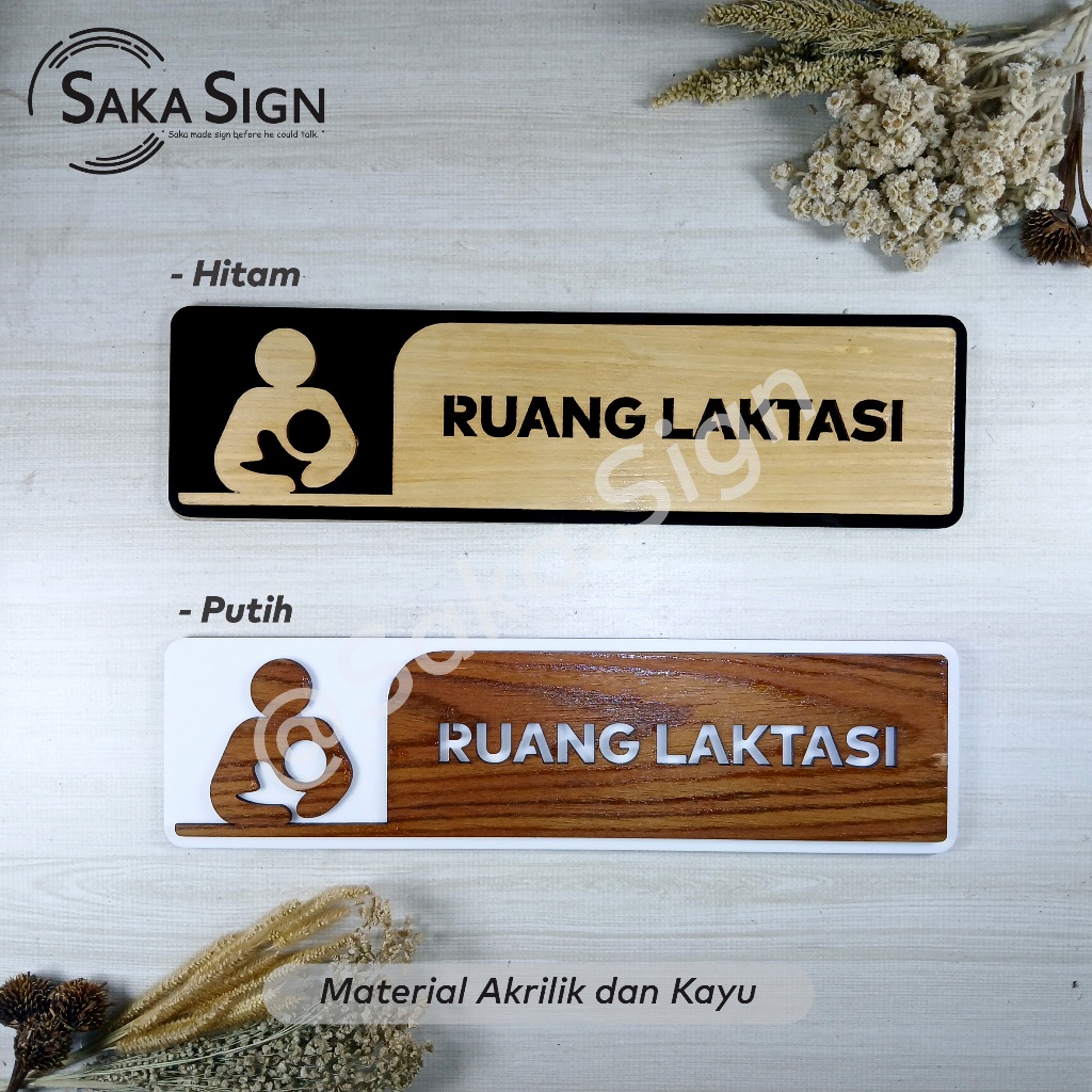 SakaSign - Sign Ruang Laktasi Akrilik dan kayu asli - Papan Tanda Ruang Laktasi