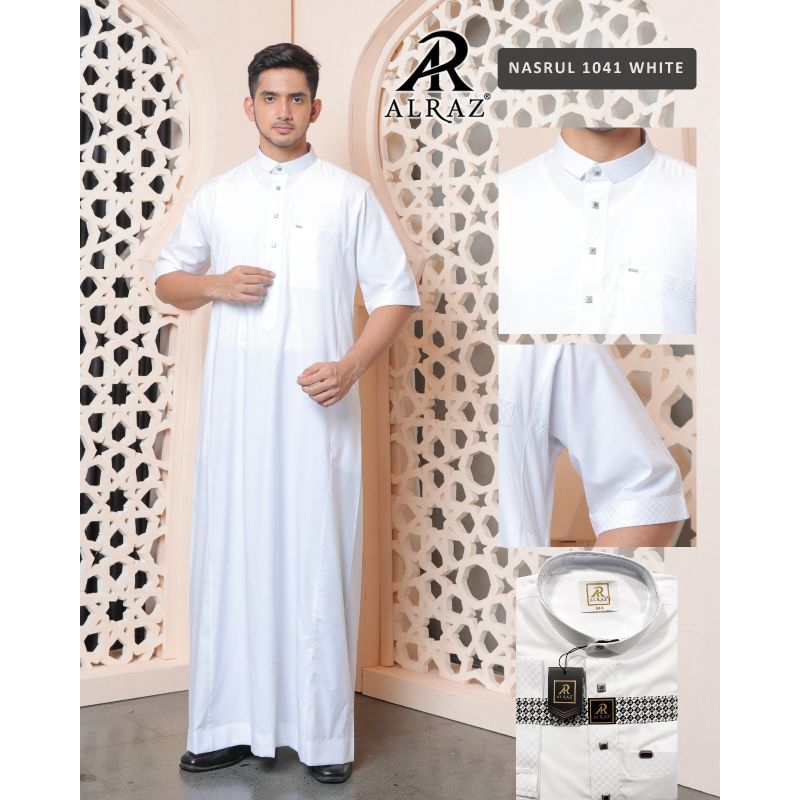 JUBAH ALRAZ PREMIUM | JUBAH LENGAN PENDEK PUTIH