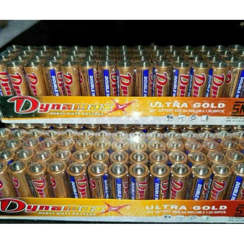 Dynamax Ultra Gold Dus Orange Baterai Size AA & AAA Double Heavy 1.5Volt Baterry Powerfull SNI - Bat