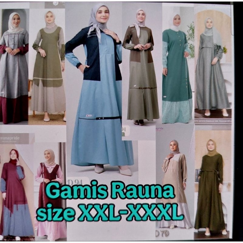 Gamis dewasa Rauna size XXL XXXL RGD 61 NAVY MARON MILO RGD 31 RGD 32 RGD RGD73 RGD80 RGD 79