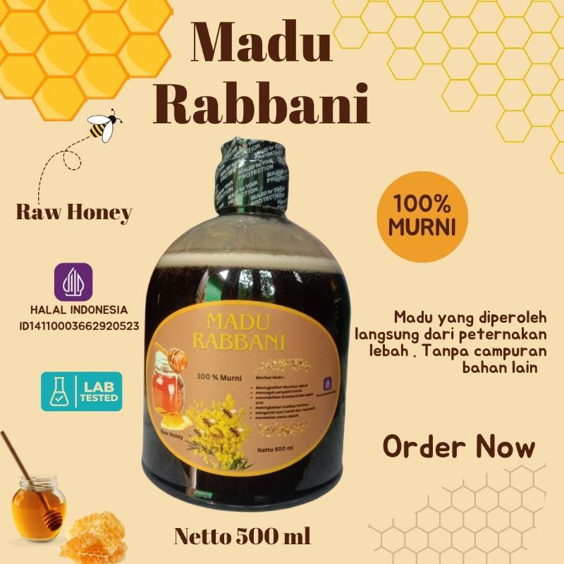 

Madu Rabbani 500 ml madu 100 % murni madu asli madu akasia Raw honey