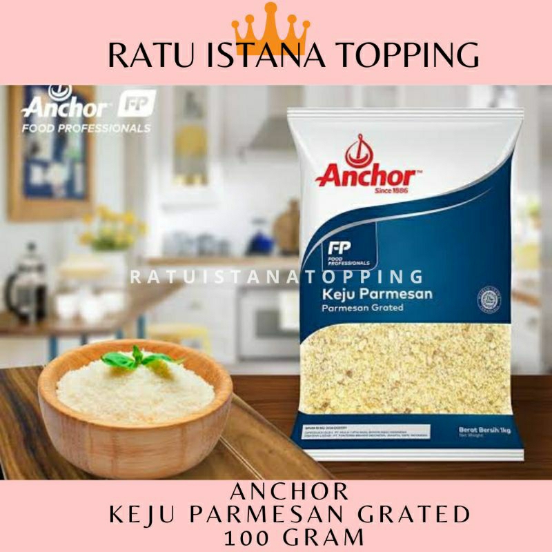 

KEJU PARMESAN ANCHOR GRATED 100 GRAM REPACK PARMESAN CHEESE BUBUK