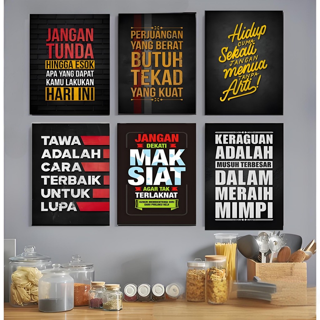 Mural Dinding Dalam Ruangan Dekorasi Pernyataan Motivasi Terpilih