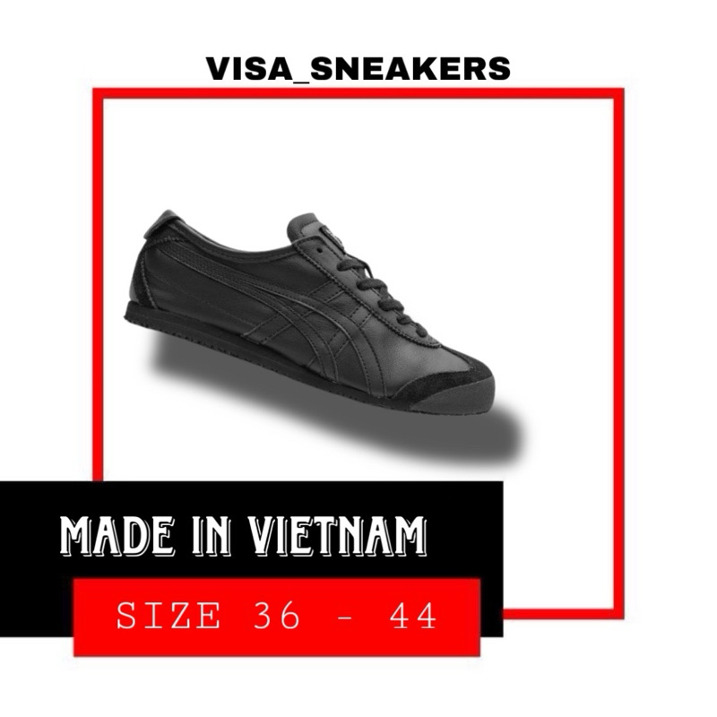 SEPATU ONITSUKA TIGER FULL BLACK CEWE/COWO SIZE 36-44