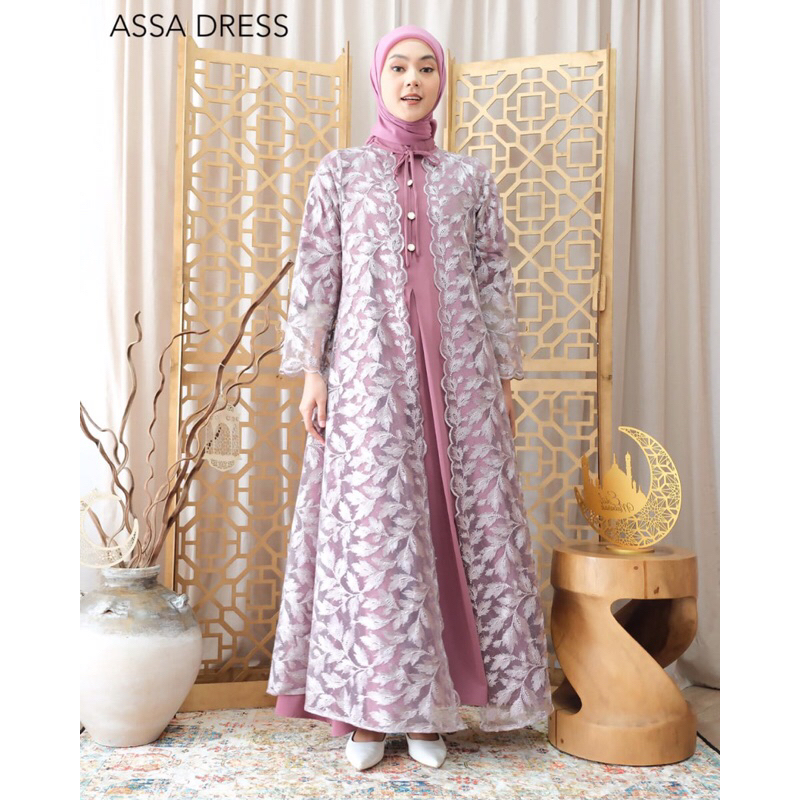 gamis katun bordir full furing bunga katun jepang import premium dahlia organz bordir tille full fur