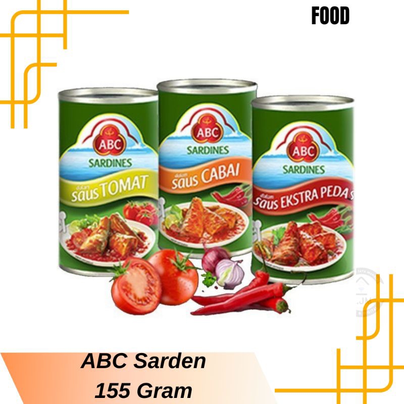 

ABC Sardines Sarden 155 Gram Saus Tomat Saus Cabai Saus Extra Pedas