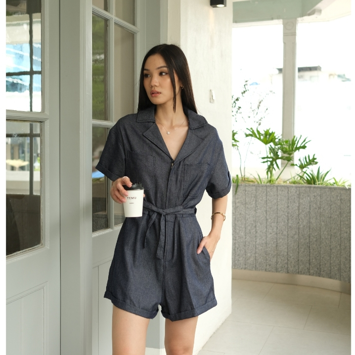 OFEYA - Miki Jumpsuit - Playsuit Pendek Wanita - Jumpsuit Wanita Dewasa